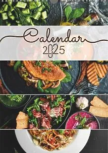 A calendar template with dishes 