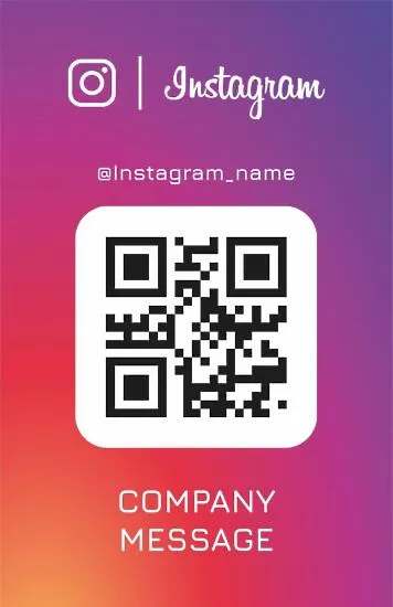 Instagram profile business card template
