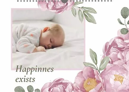 Calendar template with baby photo