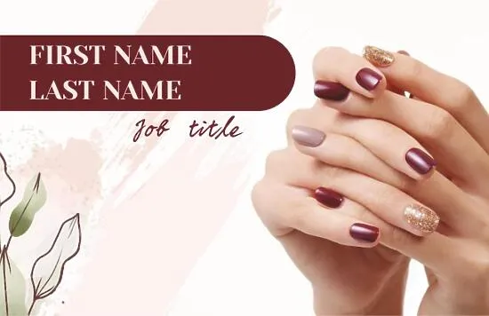 Manicure master's business card template