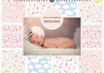Calendar template with children's photos