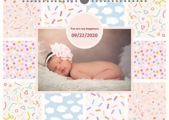 Calendar template with children's photos