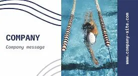 Business card template for a sports center with a swimming pool 