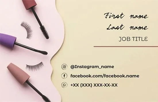 The template of the business card of the master of eyelashes