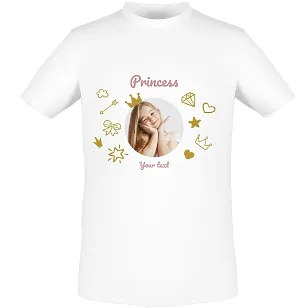 Princess Print T-shirt Template for Girls