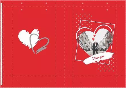 Paper bag template for Valentine's Day