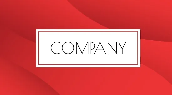 Abstract business card template with a red wave