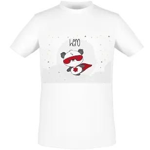 A template for a personalized T-shirt with a panda
