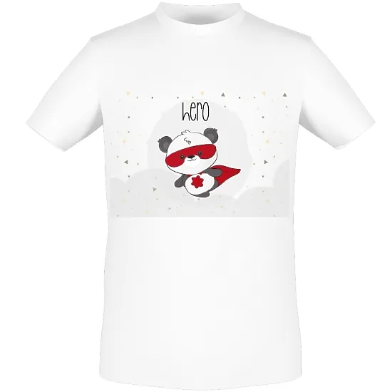A template for a personalized T-shirt with a panda