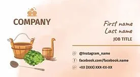 The business card template of the bath complex