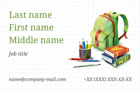 Private school business card Template