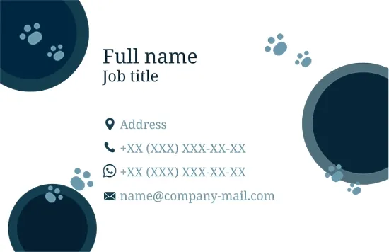 Veterinarian's business card template 