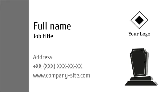 Tombstone Manufacturer's business Card Template