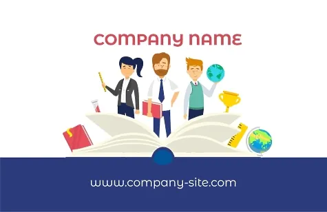 Euro business card template of the educational center