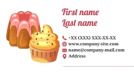 Pastry chef's business card template