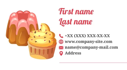 Pastry chef's business card template