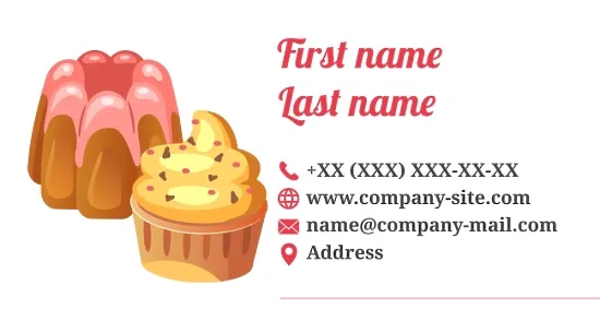 Pastry chef's business card template