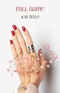 Euro business card template of a manicure master