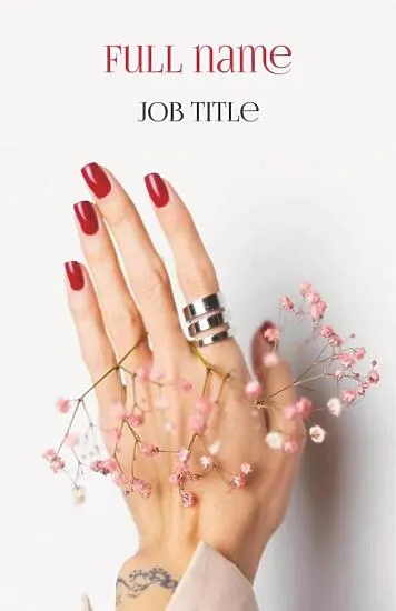 Euro business card template of a manicure master