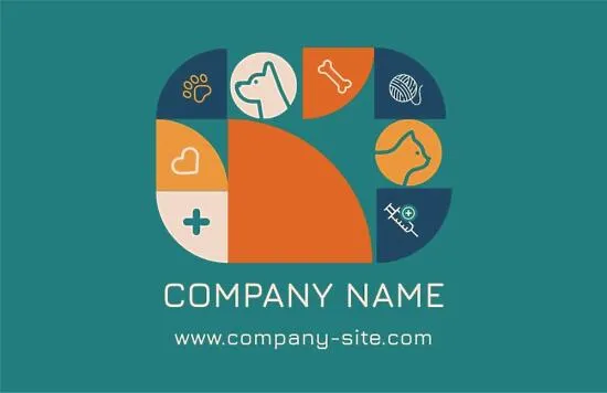 Veterinary clinic business card template