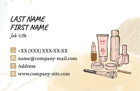 Cosmetics store business card template