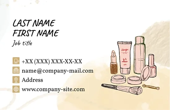 Cosmetics store business card template