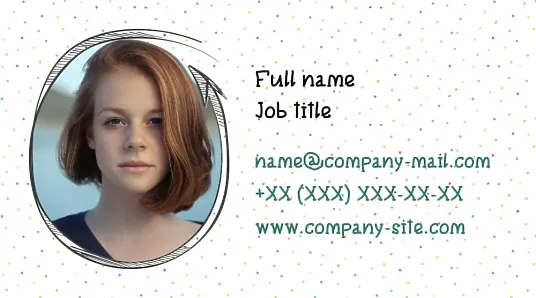 Personal business card template with photos