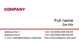Template of a strict concise business card