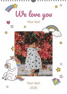 Calendar template with children's photos