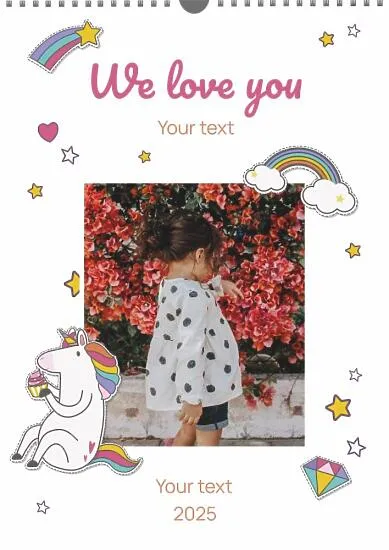 Calendar template with children's photos