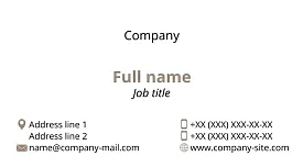 Template of a strict concise business card