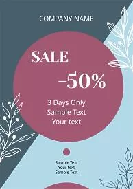 Information leaflet template with flowers
