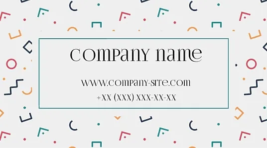 Abstract business card template with symbols