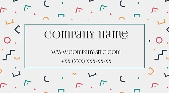 Abstract business card template with symbols