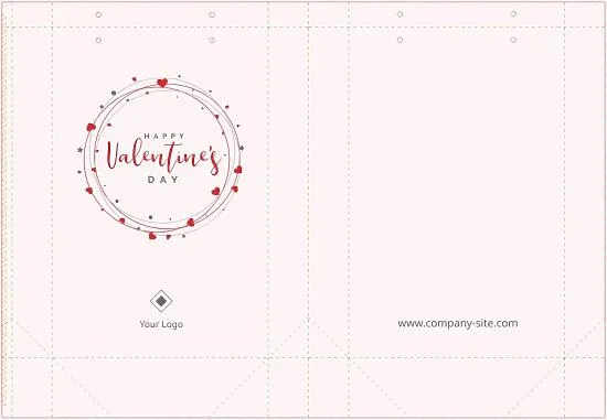 Paper bag template for Valentine's Day