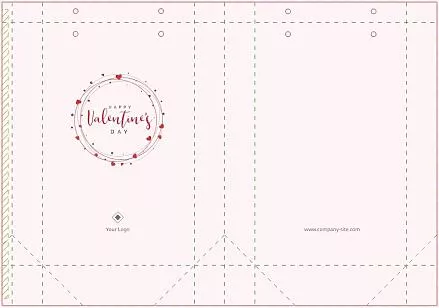 Paper bag template for Valentine's Day