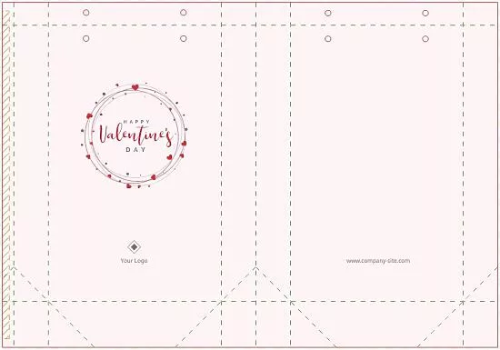 Paper bag template for Valentine's Day