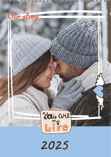 Calendar template with a romantic photo shoot
