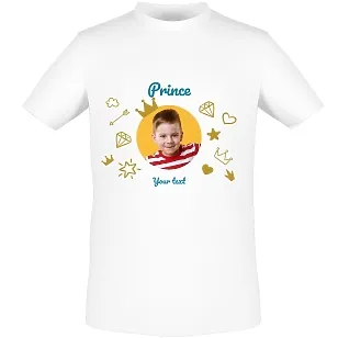 T-shirt template with Prince print for a boy
