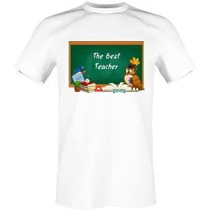 T-shirt template with a print for teacher's Day