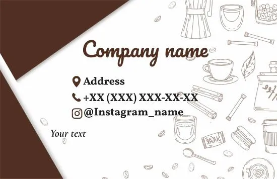 Coffee shop business card template