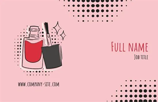 Euro business card template of a manicure master