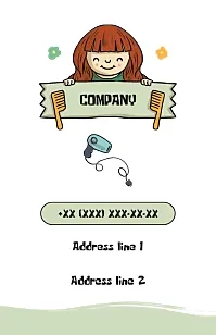 Euro business card template for a children's hairdresser
