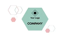 Abstract business card template with hexagon