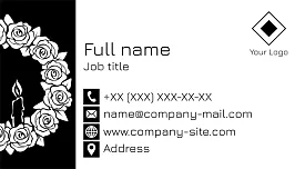 The template of the business card of the seller of ritual wreaths
