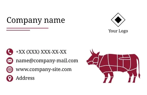 Meat store business card template