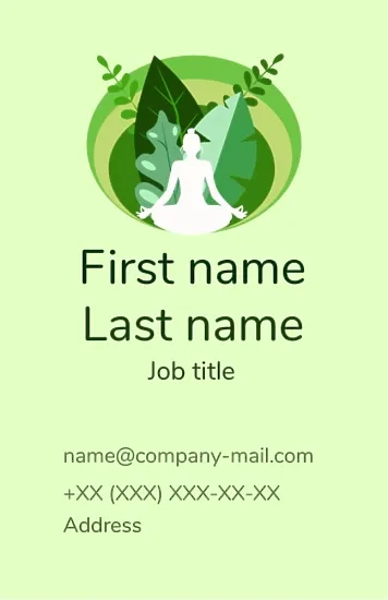 Yoga Teacher's business card Template