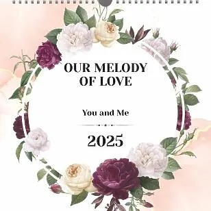 Calendar template with wedding photos