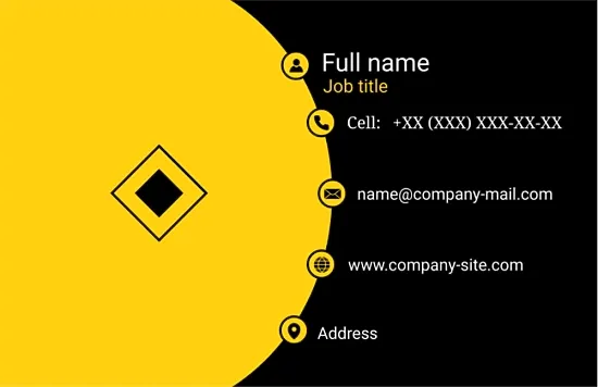Template of a strict abstract business card