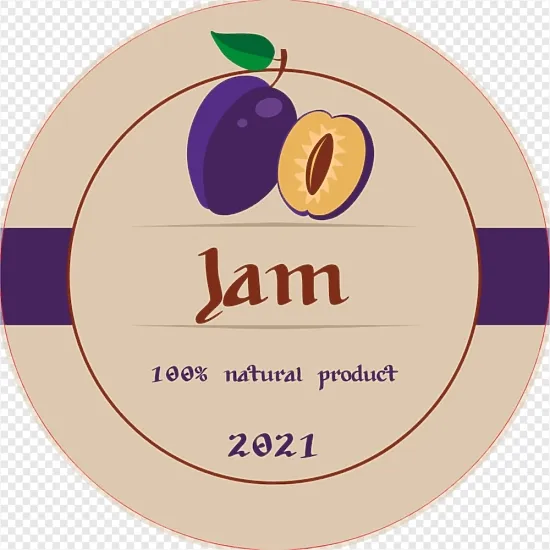 Label template for a jam jar